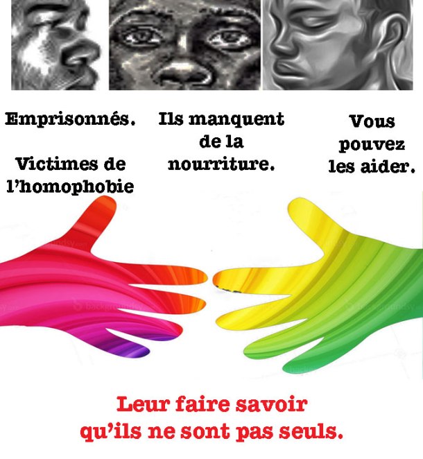 La campagne Not Alone / Pas Seul fournit de la nourriture à 3 prisonniers émaciés au Cameroun dont le seul crime est d'être gay. Un soutien supplémentaire est nécessaire.